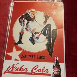 Fallout Nuka Cola Bomb Shell Metal Sign - SEALED