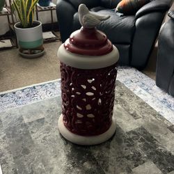Burgundy Ceramic Lantern