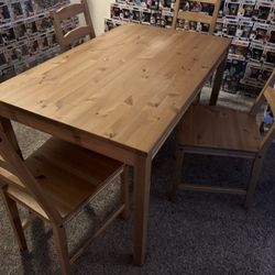 IKEA Wooden Table And Chairs Set