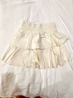 Cream Tiered Ruffle Mini Skirt