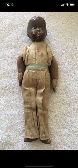 ANTIQUE composition African American doll . Circa 1900 One of a kind