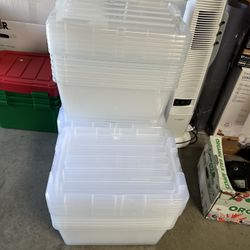 IRIS 45QT Clear Storage Bin with Buckles, 6-pack