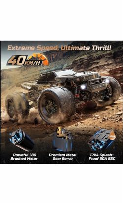 DEERC 9309E All Terrain Fast RC Cars for Adults 40KPH, 4WD Electric Off-Road Remote Control Monster Truck, 2.4Ghz High Speed Car,Waterproof Monster Tr