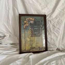 My Friend Poem J.P McEvoy Antique Framed Art Reverse Painting Art Nouveau Old Art Print Vintage Print