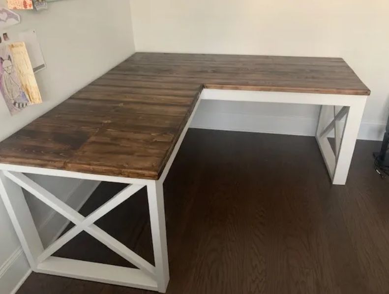 💼 Custom L-Shaped Wood Desk – Bold, Beautiful, Built to Last OBO