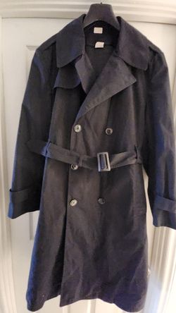 Man's black trench coat
