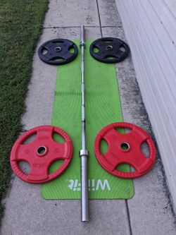 RUBBER COATED 4(45LBS / 7FT BAR/CLIPS