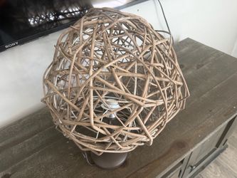 Round Wicker Ball Pendant Light Fixture
