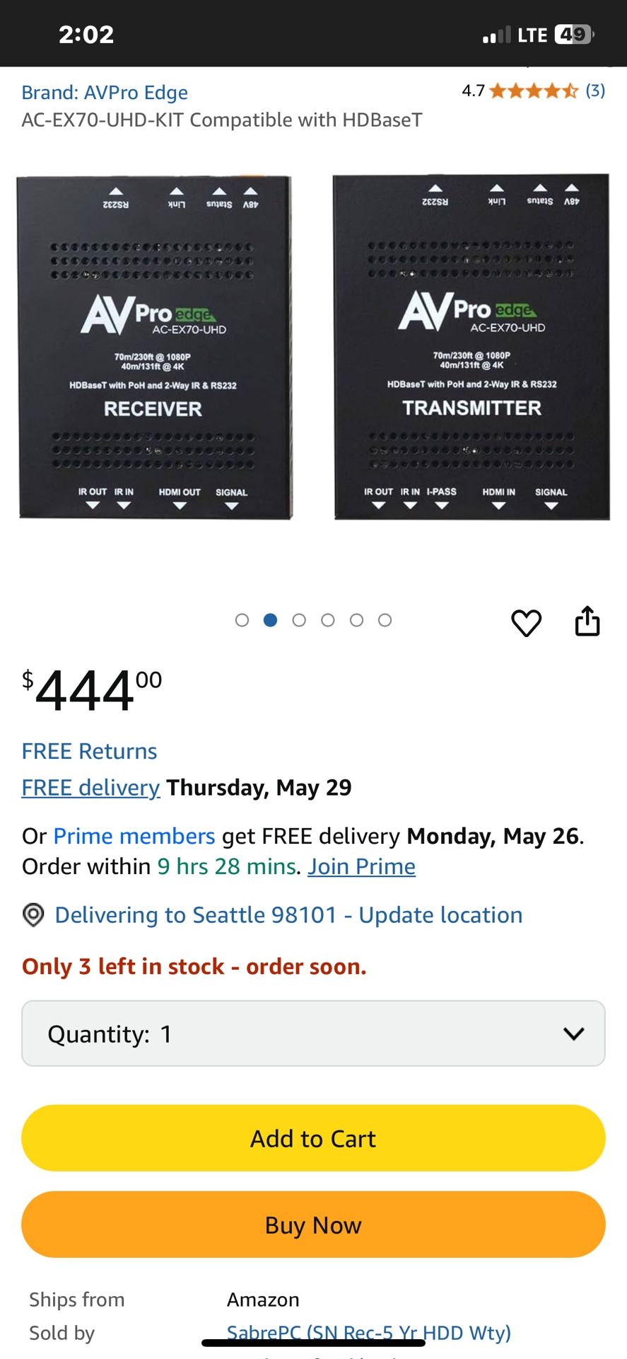 AV Pro Edge Ac- Ex70-UHD Transmitter & Reciever