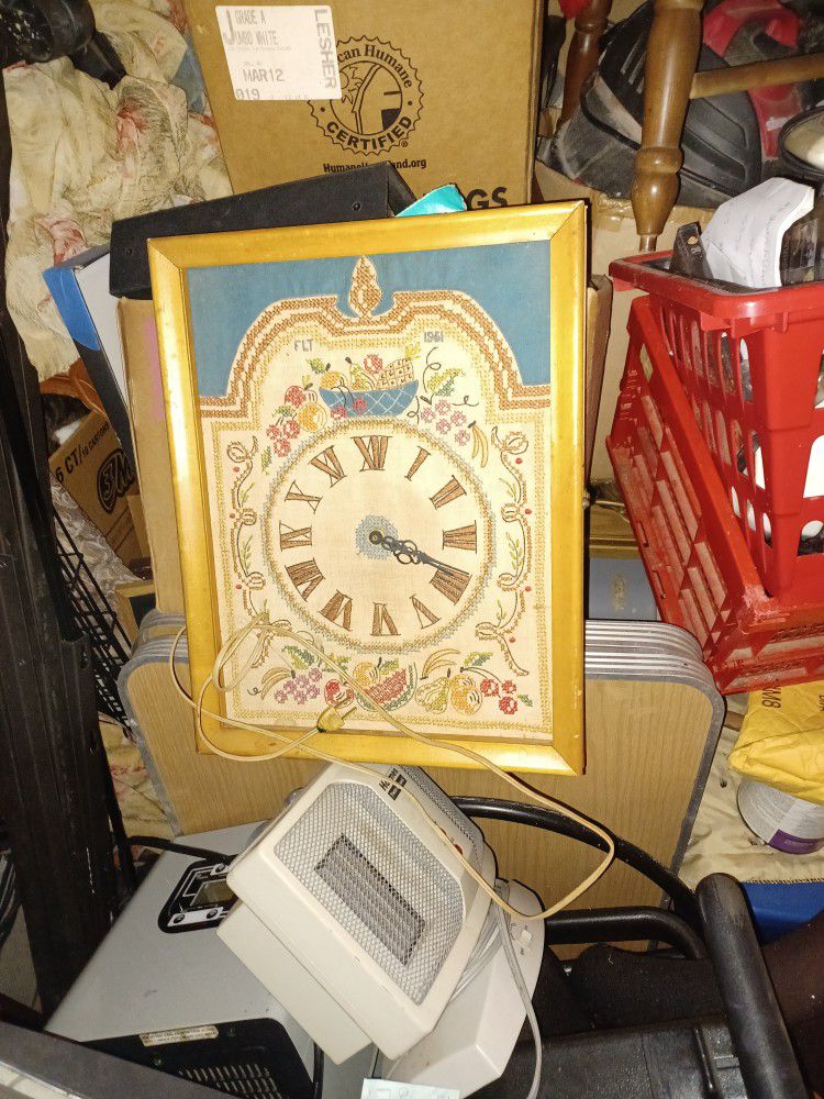 Antique Electric Sewn Clock Face, 