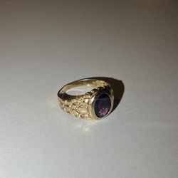 14k Gold Nugget Ring 