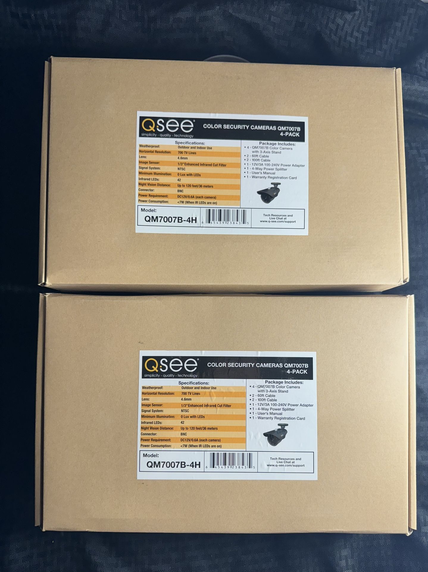 NEW - Q-See Color Security Cameras QM7007B 4-Pack