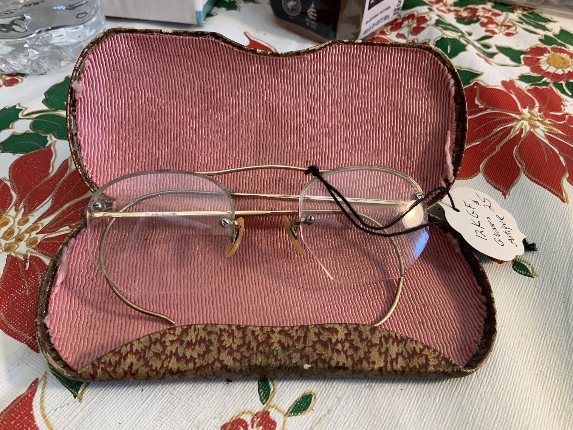 Antique 12kgf Gold Rim Glasses 