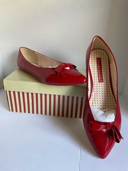 Red Patent Pointed-Toe Flats Brand: B.A.I.T.