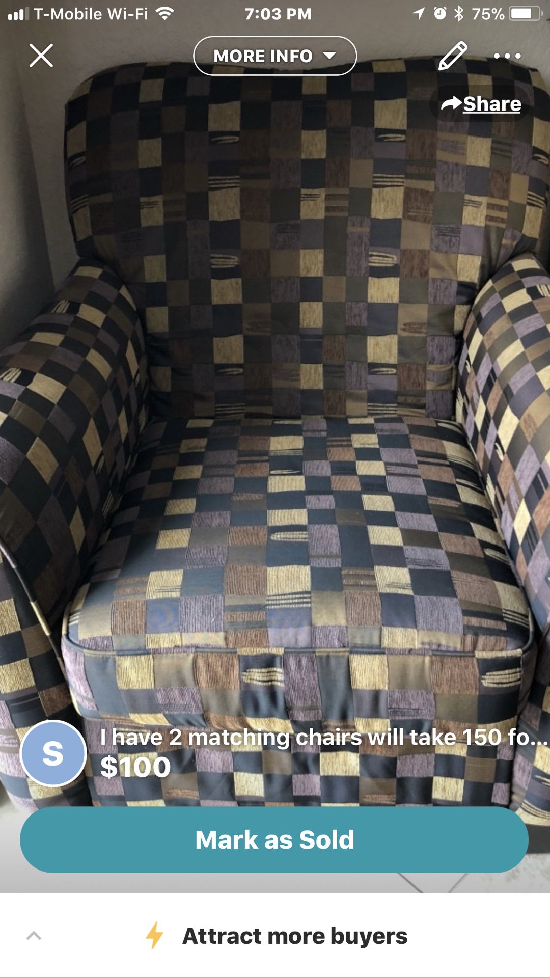 Sofa chair - set of 2 for 100$