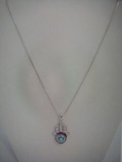 New Hamsa Cz Evil eye Protector Necklace
