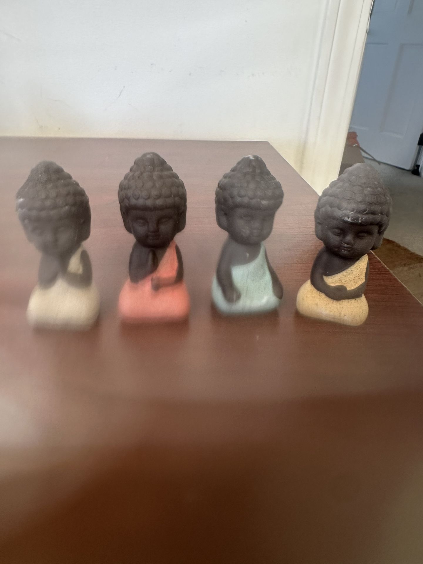Set Of 4 Little Buddhas , Unique From Asia
