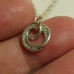 Pandora Authentic Brand New Sterling Silver Sparkling Family Always Encircled Pendant Necklace 17.8 Adjustable 