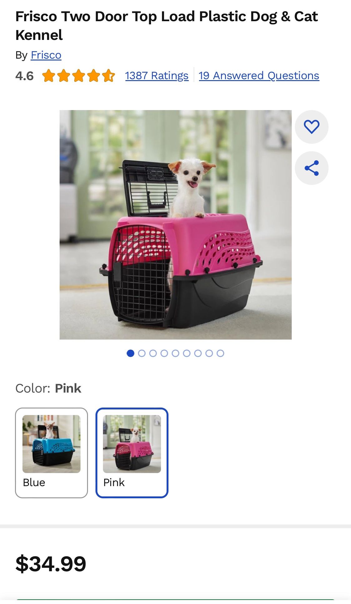 Frisco two door top load kennel 2025