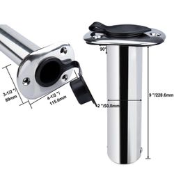 2 Pack Fishing Rod Holders,Stainless Steel Flush Mount Rod Holder for Boat  PVC Caps and Inner Tubes,Fishing Pole Holders Rod Rack for Marine Boat,Yach  for Sale in Rowland Heights, CA - OfferUp