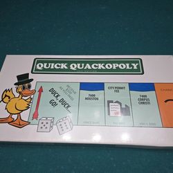 Quick Quackopoly 2021 Edition Car Wash Lucky Duck Board Game, Brand New Sealed