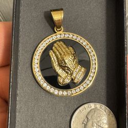 Gold Praying Hands Charm