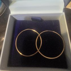 10kt  Gold 40mm Endless Hoops 