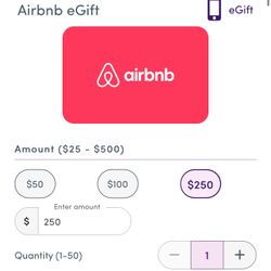 $250 Airbnb Gift Card 