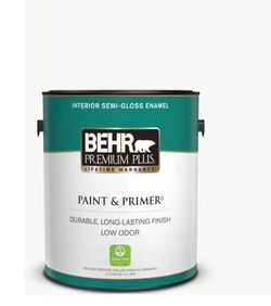 3 Gallons Behr white Semi Gloss Interior Paint / Primer
