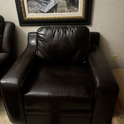 Dark Brown Leather Single Couch 