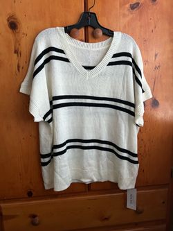 Black and white striped blouse