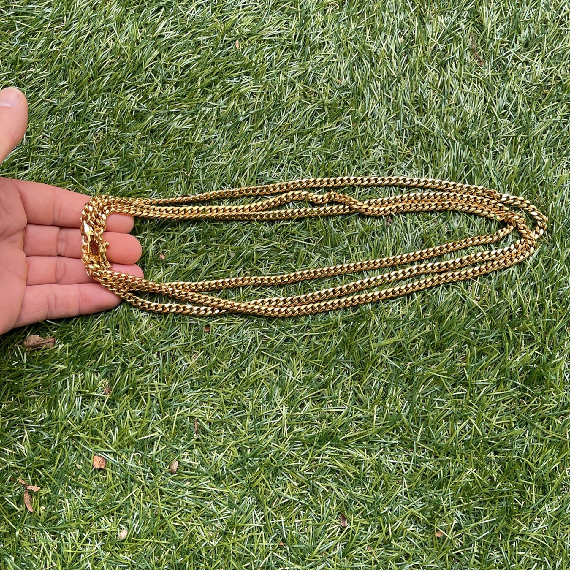 (3) Gold Faux Cuban Link Chains $50 All Three