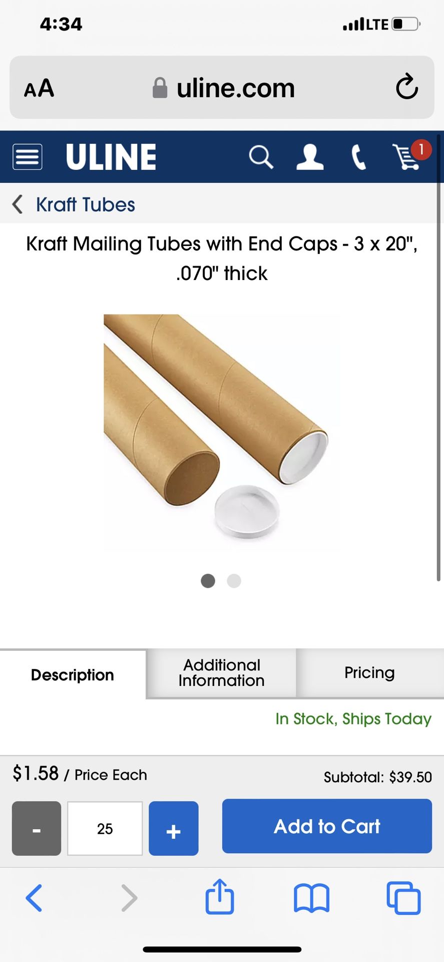 Uline Poster Tubes