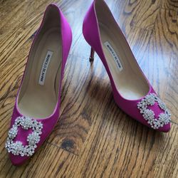 Manolo Blahnik 70mm Fushia/pink Heel