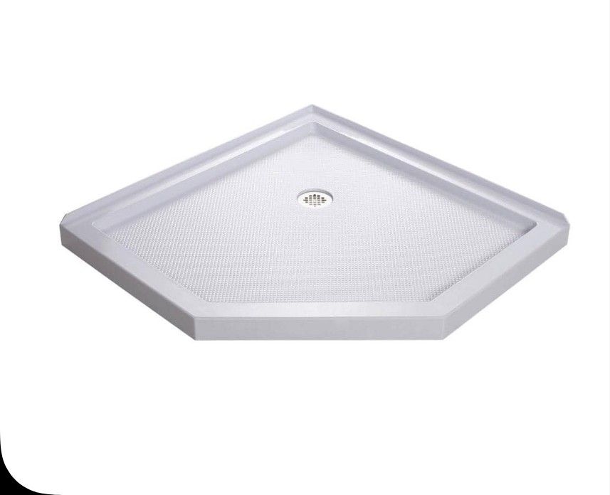 SlimLine 40 in. x 40 in. Neo-Angle Shower Pan Base in White New