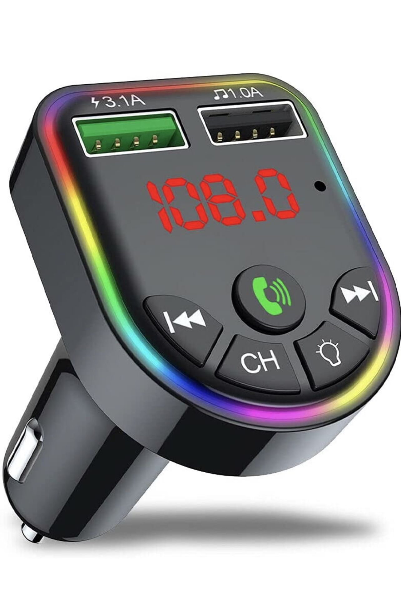 Bluetooth FM Transmitter for Car Radio Receiver Wireless in-Car Bluetooth Adapter Player for Car
