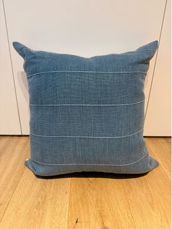 Designer Blue Linen Throw Pillow