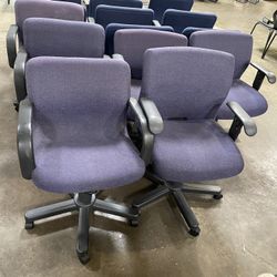 6 Knoll Purple Office Rolling Computer Chairs For Only $30 Ea!!