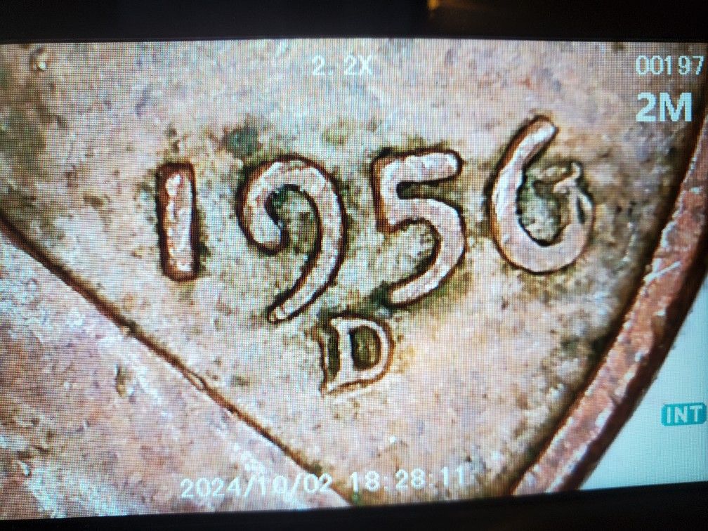 (2) 1956D Lincoln Pennies w/ Repunched Mint Marks