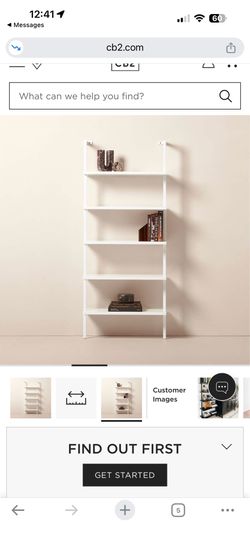 CB2 Set of 3 Stairway 72.5" White Metal Wall Mount Bookcase