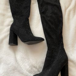 Black High Heel Boots 