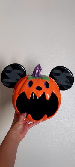 Large Disney Mickey Pumpkin Candy Bowl