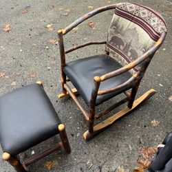 Hickory Rocking Chair And Stool