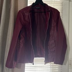 Burgundy  Leather Jacket