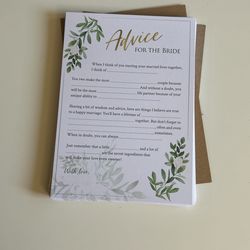 Bridal Shower Activity Advice Cards