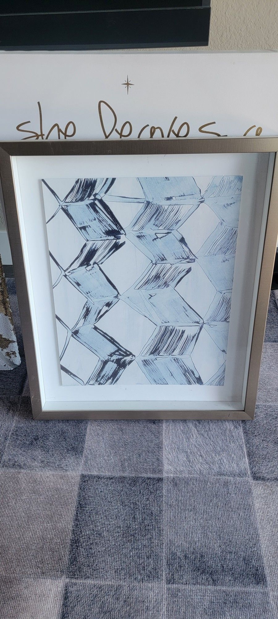 Artwork Abstract In Glass Frame Picture