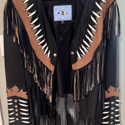 One of a kind Southwestern leather biker jacket