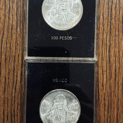 (2) Cien pesos de Plata $150.00  CASH, TEXT FOR PRICES. 
