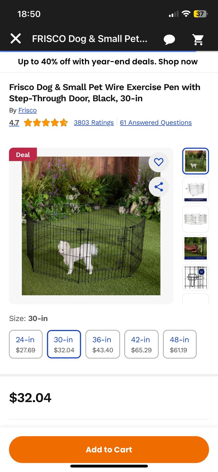 Dog pen 30 Inches