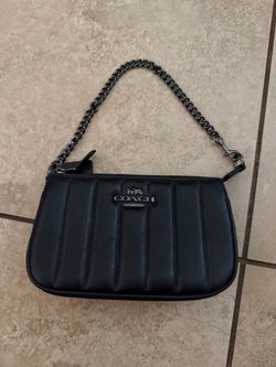 Coach New York Black Leather Chain Wristlet
